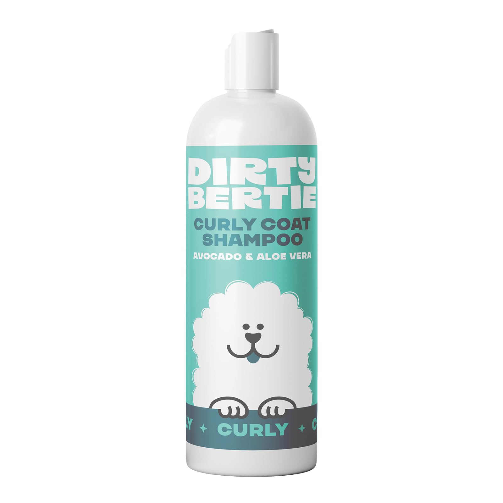 Dirty Bertie Curly Coat Dog Shampoo with Avocado & Aloe Vera, Vegan Dog Grooming Shampoo for Poodles Cockapoos, Bichon Frisés
