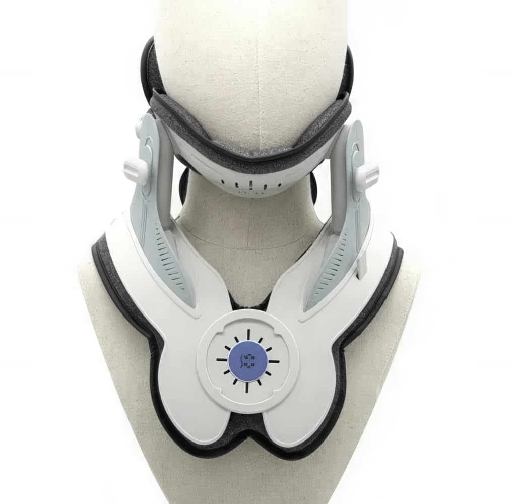 Extensor cervical ortopédico con soporte multizona, ajuste eléctrico y materiales transpirables para alivio del dolor de cuello