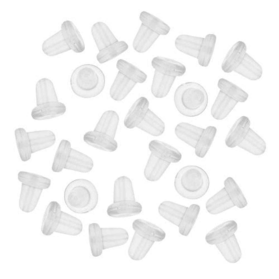 DIY Crafts Pack of 500 Pcs, Small Round Flat Clear, Pairs Bullet Clutch Earring Backs with Pad Earring Safety Backs (Pack of 500 Pcs, Small Round Flat Clear) 3