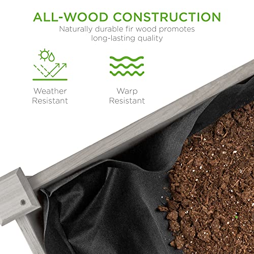 image for Best Choice Products 34x18x30in Raised Garden Bed, Elevated Wood Plant