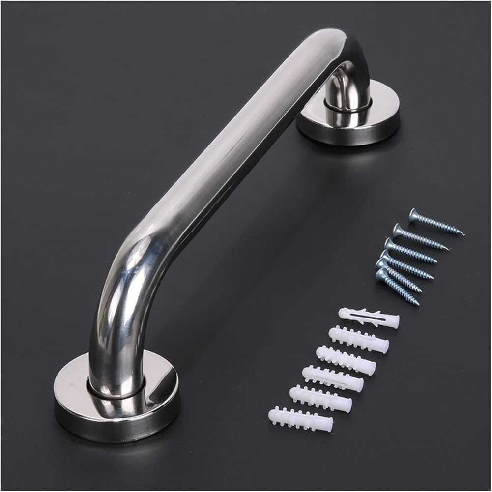 Barra di sostegno per il bagno, in acciaio inox 304, per gli anziani, con maniglia e bracciolo, 40 cm, cromato lucido