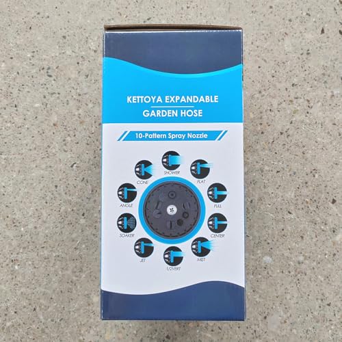 KETTOYA 100FT Expandable Garden Hose, Flexible Water Hose with 10-Pattern Spray Nozzle, Leak-Proof Retractable Heavy Duty Hose Pipe, 4-Layer Latex Core, Durable 3750D, Male Valve Connector, Kink-Free 13 KETTOYA 100FT Expandable Garden Hose, Flexible Water Hose with 10-Pattern Spray Nozzle, Leak-Proof Retractable Heavy Duty Hose Pipe, 4-Layer Latex Core, Durable 3750D, Male Valve Connector, Kink-Free - Image 13