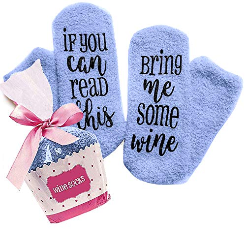 Image of CHANGGER If You Can Read This Bring Me Some Fuzzy Funny Saying Crew Socks christmas Unisex Gift