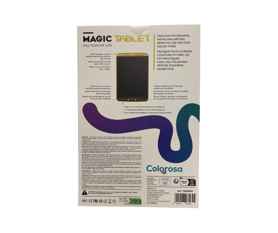 Lavagnetta LCD Cancellabile Bambini Colorosa 10" - Tavoletta Grafica Magic Tablet con Penna Inclusa (Verde)