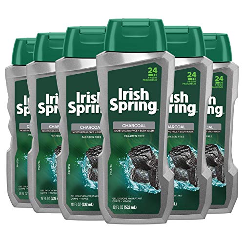 Irish Spring Charcoal Men's Body Wash, Pure Fresh 18 fluid ounce (6