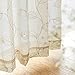 Sheer Curtains Leaf Embroidered Window Curtains for Living Room Bedroom Farmhouse Rustic Curtains Voile Semi Sheer Curtains Window Treatments Curtains 63 inch Long 2 Panels Set Rod Pocket Taupe