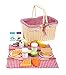 Small Foot- Panier Petit-déjeuner Couverture de Pique-Nique Assortie, Jeu de rôle/Accessoires de Cuisine Bois, Set de 27 pièces, pour Enfants à partir de 3 Ans. Jouets, 11186, Multicolore