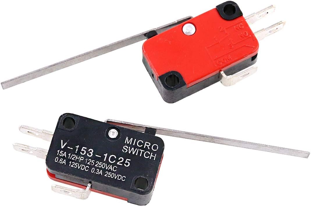 CESFONJER 8 PCS V-153-1C25 Micro Limit Switch Long Hinge Momentary Cherry Push Button SPDT Snap Action Perfect for Arduino Appliance and Electronic Equipment - Image 4
