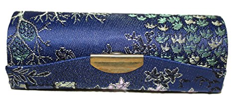 BROCADE STYLE LIPSTICK CASE (NAVY )