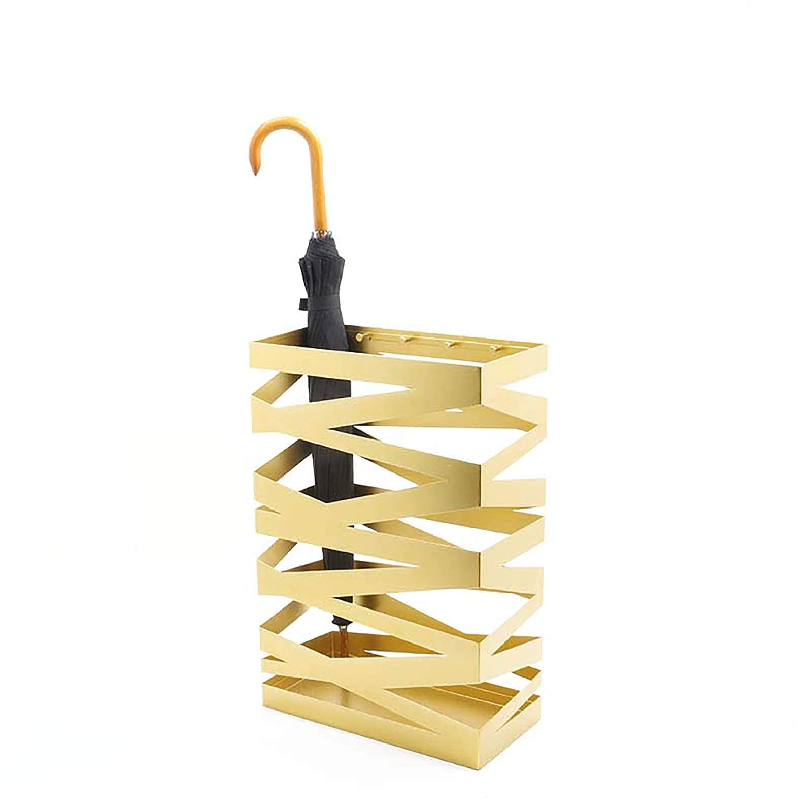 GHHVFEC Metal Umbrella Stand, Square Openwork Design Holder Rack for Home Entryway, Sturdy Indoor Umbrella Bucket