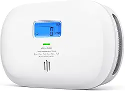 X-Sense Detector de monóxido de carbono, alarme de CO alimentado por bateria substituível com display digital, detector portátil de monóxido de carbono para viagens, XC0C-SR, pacote com 1