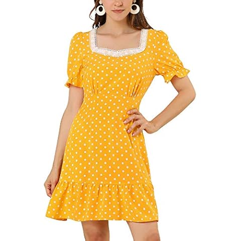 Allegra K Vestido Casual De Lunares De Manga Corta Cover