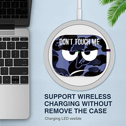 Image of for Airpods Pro 2nd Generation Case 2022, Don't Touch Me for Airpods Pro 2 Cover with Keychain Soft Cute Shockproof Cover for Women Men Compatible Apple AirPod Pro 2,Blue