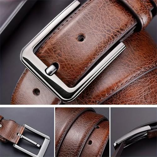 YTR6TW Men's Buckle Jeans Leather Belts Casual Business Belts Male Fashion Cowboy Style Waistband Belt3