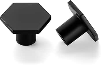 goldenwarm 15Pack Black Cabinet Knobs Matte Black Drawer Knobs Black Knobs for Dresser Drawers Hexagon Matte Black Cabinet Door Knobs Black Knobs for Cabinet Black Kitchen Cabinet Knobs