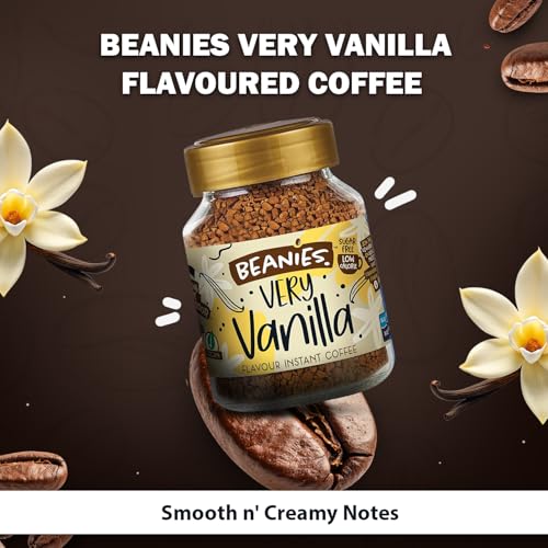 Image of Beanies Very Vanilla Flavoured Instant Coffee | 50g | Freeze Dried Coffee with Smooth Vanilla (Pack of 3)