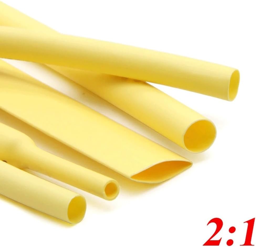 2:1 Heat Shrink Heatshrink Tubing Yellow, for Wire Repair DIY Cable Protecctor Tubing Sleeving Wrap Accessories (Color : 18mm, Size : 25 Meters)