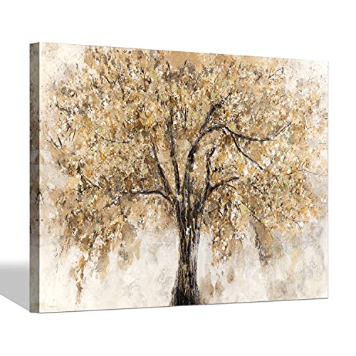 Abstract Tree Canvas Wall Art - Blossom Picture Autumn Leaf Artwork for Living Room Decor 12ââx16ââ