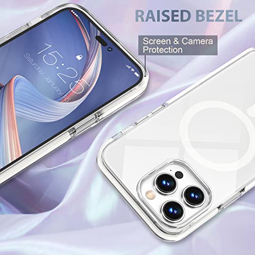 Milprox Case Compatible With Magsafe For Iphone 14 Pro Max, Magnetic Clear [Non Yellowing] [Mil-Grade Protection] Shockproof Heavy Duty Bumper Cover Shell For Iphone 14 Pro Max Case 2022-White #TOP3