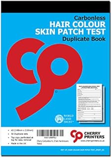 Cherry Carbonless NCR Hair Colour Skin Patch Test Duplicate Book A5 50 Sets Hairdressers