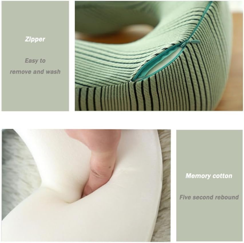 旅行枕、 メモリーフォームネックピロー トラベルピロー マルチカラー 30x25x13cm 飛行機 車 自宅用(Purple)