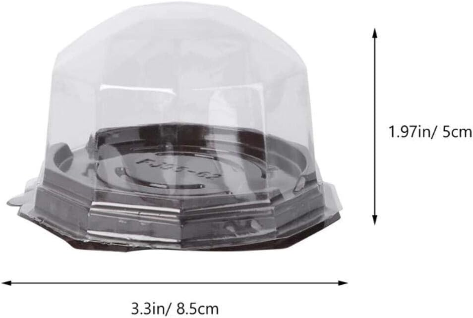 Plastic Disposable Cake Containers Carriers with Crystal Lids Round Cupcake Containers Plastic Disposable Individual Plastic Muffin Single Container Box Holder for Party Wedding,100 Pack