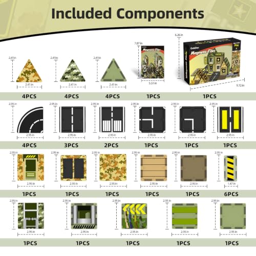GobiDex Magnetic Tiles Army Toys Building Set for Kids Ages 3 - image 6