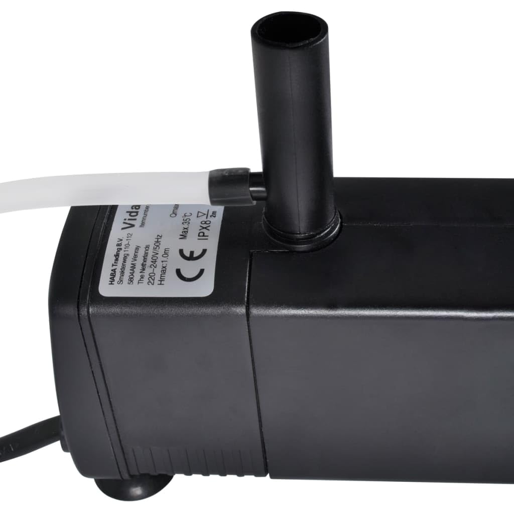 Pompa filtrante per acquario con carbone attivo 600 l/h, sommergibile, impermeabile, per acqua dolce e acqua di mare, silenziosa, con spugna e presa d'aria per una circolazione ottimale