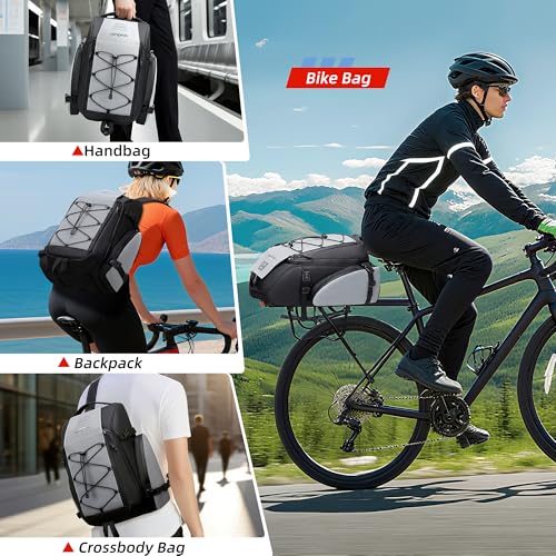 19L Reflective Bike Rack Bag Water Resistant Cycling Pannier