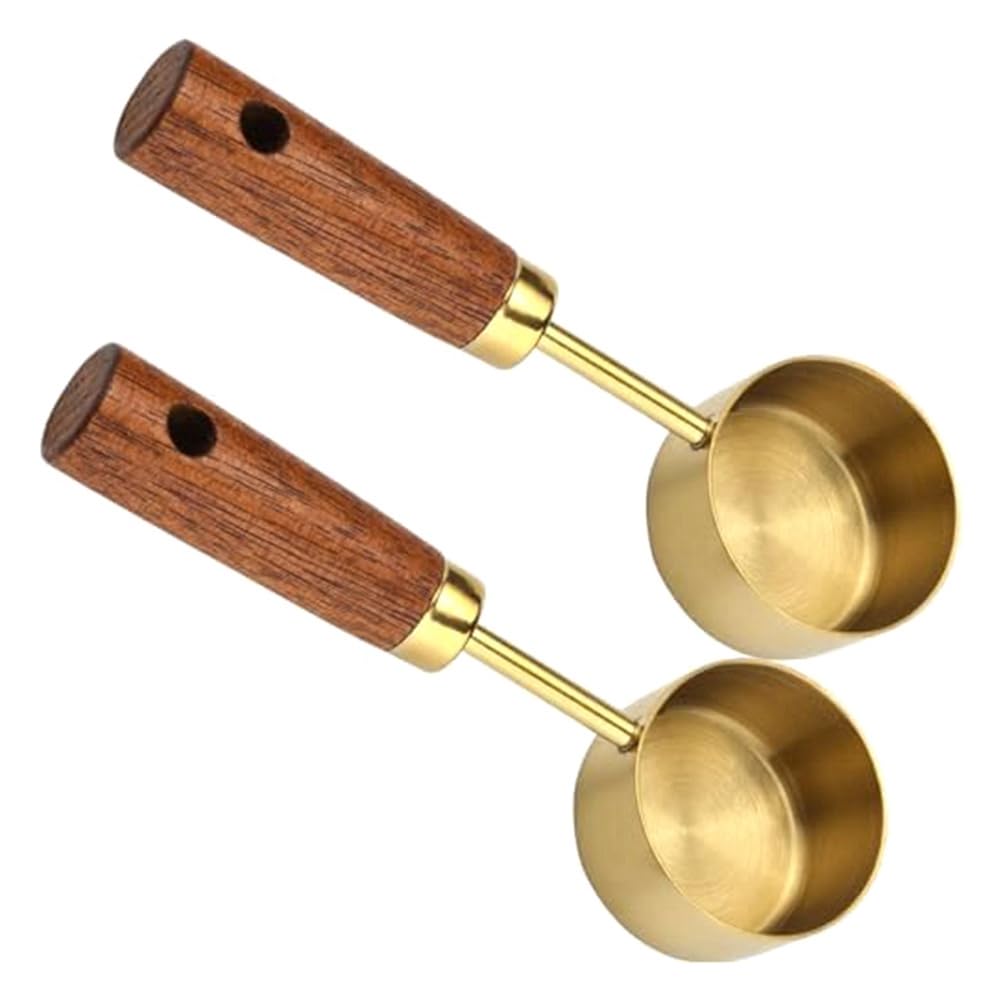 CTRLZS Stainless Steel Coffee Scoop for Ground Coffee, 15ml Coffee Measuring Scoop with Woodle Handle Coffee Spoons Easy Install Easy to Use -A