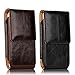 iNNEXT 2 Pack iPhone 8 Plus Pouch Case, Real Leather Vertical Holster Belt Clip Carrying Case Pouch with Magnetic Closure for iPhone 7 Plus/iPhone 6S Plus 5.5 inch Note 8 (Black & Brown)