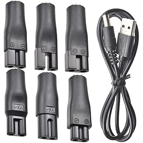 7 PCS Power Cord 5V Replacement Charger USB adapter Suitable for Electric Hair Clippers, Beard trimmers, Shavers, Beauty Instruments, Desk Lamps, Purifiers. Cover