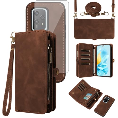 Étui de téléphone pour Honor 200 Lite avec lanière bandoulière et rabat