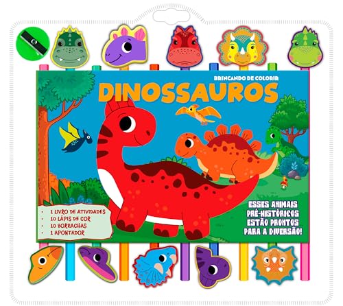 Dinossauros Brincando de Colorir: