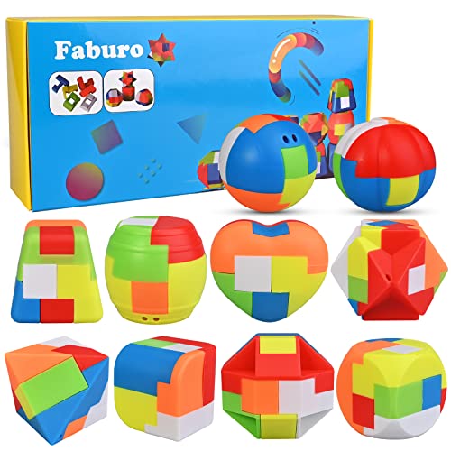 Faburo 10PCS Puzzle Würfel Mitgebsel Montage Luban Cube Blocks Würfel Puzzle Luban Knobelspiele Zuberwürfel Geduldsspiele Partygeschenke ab 7-14 für Kinder Mitgebsel Kindergeschenk Gastgeschenke