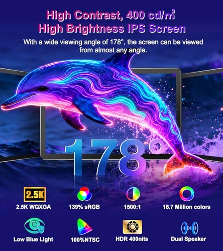 Image of 11 inch 2.5K 2560x1600 139% sRGB 1500:1 Portable Touchscreen USB-C HDMI Monitor 400nits for PC, Screen Extender IPS Small HDR Touch Screen Monitor, Mini CNC Display for Laptop PC Xbox PS4 /5