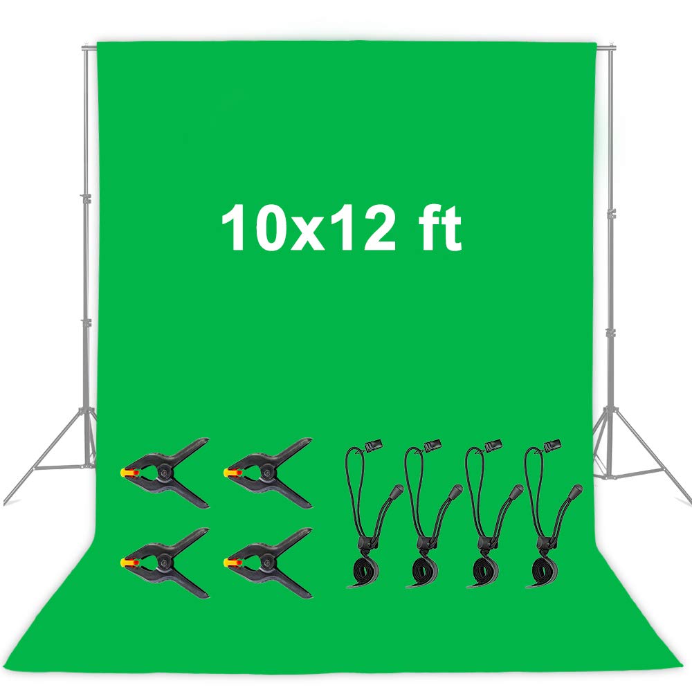 Mountdog 10 x 12 ft Green Screen Backdrop, Polyester Fabric Collapsible Backdrop Backgrounds for