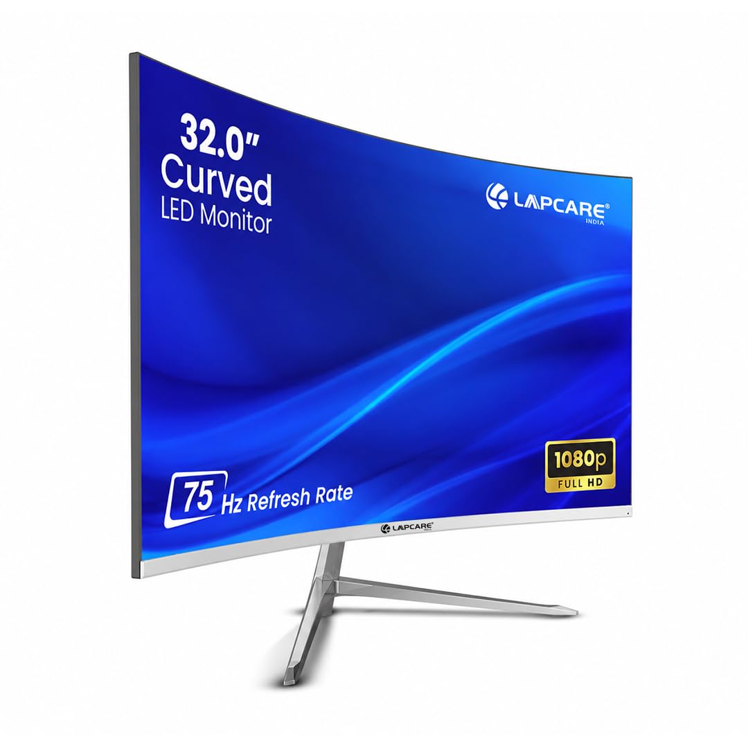 LAPCARE Lapeye 32 Inch Curved Monitor | Full HD 1920x1080 | 75Hz Refresh Rate | HDMI & VGA Ports | Flicker-Free Display | 178° Wide Viewing Angle | Wall Mount Compatible-image-36