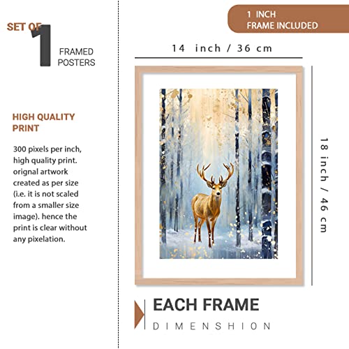 Image of kotart Aesthetic Modern Wall Decor Paintings with Frame for Home Decoration - Painting for Living Room Bedroom - Painting for Wall Decoration (14 x 18 inch) Set of 4 (Classic Wall Painting, 15)