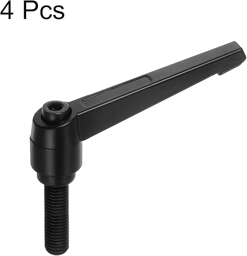 Miniatura 9 de HARFINGTON 4 manijas de palanca de sujeción ajustables M12 x 1.969 in, perillas de tornillo de rosca macho con bloqueo de tornillo giratorio, mango