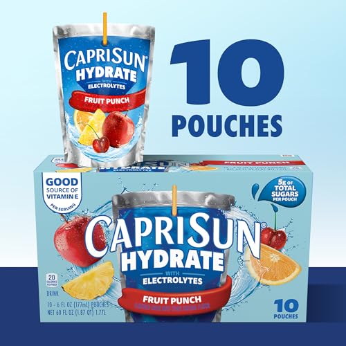 Capri Sun Hydrate Electrolytes Drink, 10 Pouches, Fruit Punch, 6 oz - image 9