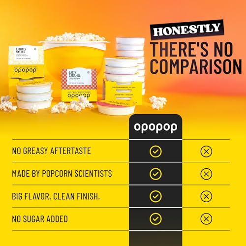 Opopop Salty Caramel & Super Butter Microwave Popcorn Pop Cups 6-Pack Each Bundle - Gourmet Flavored Snack Set for Home Movie Nights - Non-GMO, BPA & Gluten Free - Peel Pour Pop - image 8