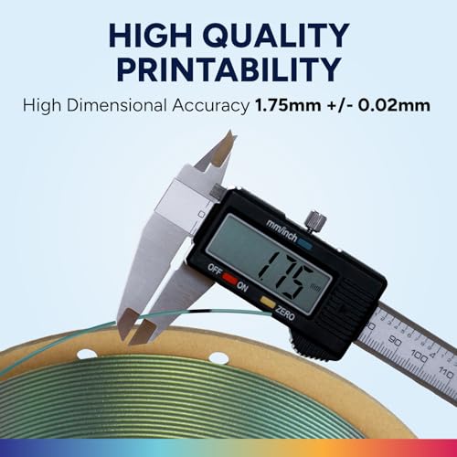 Image of OVERTURE Easy PLA 1.75mm 3D Printer Filament, 1kg Cardboard Spool (2.2lbs), Dimensional Accuracy + /- 0.03mm, Fit Most FDM Printer (Shimmer Silver Green)