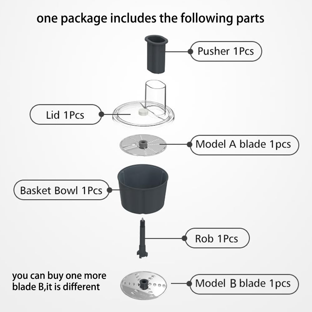 Kit de Cortador de Recipiente de Procesador de Alimentos, Disco Accesorio de Rebanado y Rallado de Batidora para Thermomix TM 5 TM 6