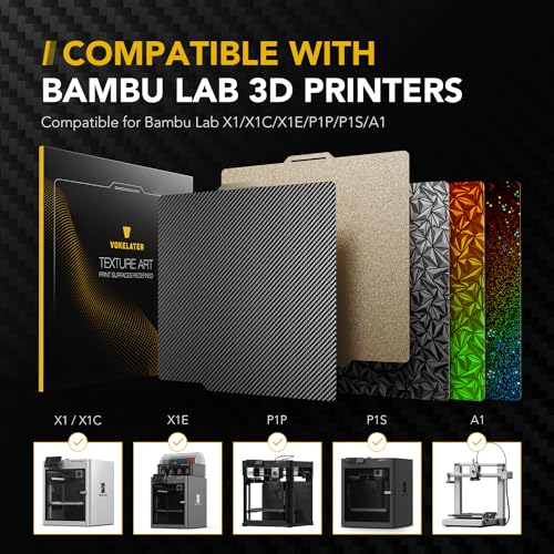 3D Printer Build Plate for Bambu Lab X1 X1C X1E P1P P1S A1, 3D Printer Accessories PET+PEI Dual Texture 257x257mm, Flexible Spring Steel Hot Bed Platform Sheet