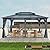 Zolyndo 12x16ft Cedar Wood Outdoor Hardtop Gazebo with Mosquito Nettings and Curtains, Solid Wooden Framed Gazebo with 2-Tier Waterproof Polycarbonate Roof for Patio, Backyard, Deck and Lawns, Black
