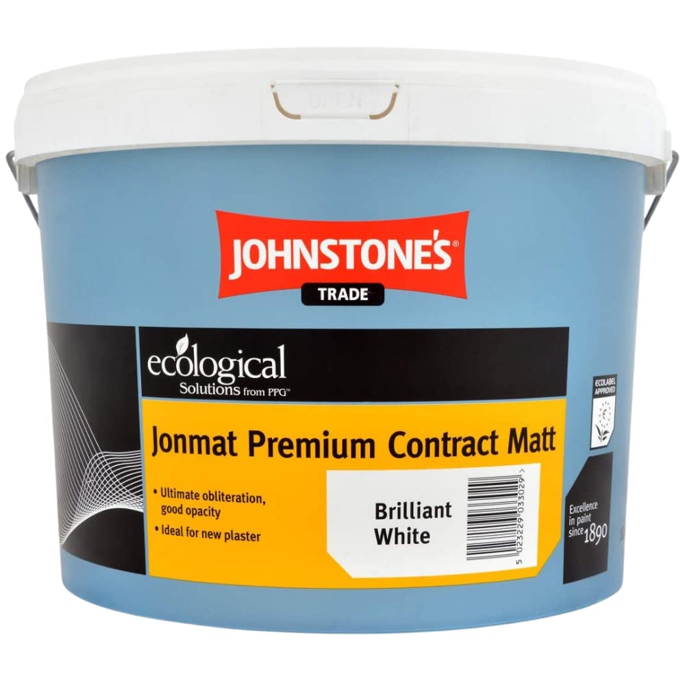 Johnstone's Covaplus Vinyl Matt Emulsion Brilliant White 10L for Walls&Ceilings