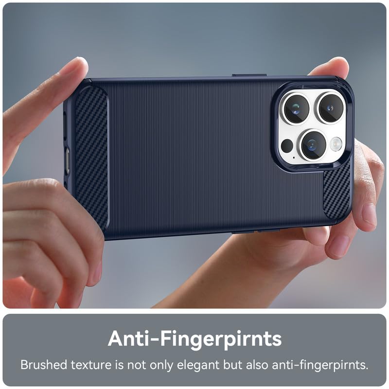 Image of Hybrid Carbon Fiber Back Case for iPhone 14 Pro (Blue)
