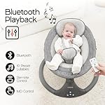 Baby Swings for Infants to Toddler, Electric Baby Swing and Bouncer, Infant Swings for Newborn, 10 Preset Music with Remote Control and Bluetooth, 5 Swing Speed, 2 Seat Position, 0-9 Month (Gray) - Image 4