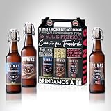 Cerveza Artesana, Kit Regalo, Weissbier, IPA (India Pale Ale), APA (American Pale Ale). Producto Gourmet, 3 Botella reutilizable y coleccionable de 50 Cl, Pack Artesanal